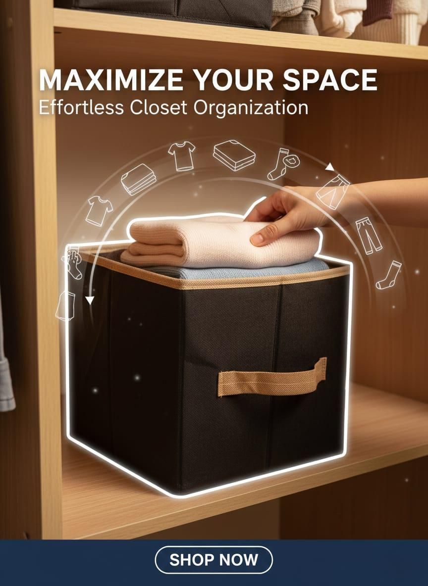 Closet Organiser - Black (Pack of 4) Assorted Colour